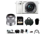 Sony a6000 Sony Alpha a6000 24.3 Megapixel Mirrorless Digital Camera with Sony 50mm Lens and Sony 32GB SDHC Accessory Bundle White