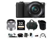 Sony a5100 Sony Alpha a5100 24.3 Megapixel Mirrorless Interchangeable Lens Digital Camera with 16 50mm Lens Black with 50mm OSS Lens Silver Accessory Bun
