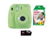 Fujifilm Instax Mini 9 Instant Camera (Lime Green) with Instax Mini Film (20 Sheets)