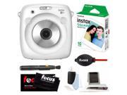 Fujifilm Instax SQ10 Instant Camera (White) w/ Square Film & Accessory Kit