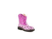 Roper Western Boots Girls Chunk Bling 1 Child Pink 09-018-1531-0837 Pi