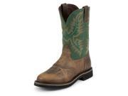 UPC 731871886782 product image for Justin Work Boots Mens Stampede Round Toe 13 D Tan Green WK4670 | upcitemdb.com