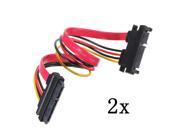 2 PCS 22P 7 15Pin Male to Female Serial ATA SATA Data Power Combo Extension Cable M F
