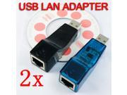 2 pcs USB Ethernet RJ45 10 100 Adapter Network Lan Card
