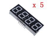 5 Pcs 0.56 7 Segment 4 Digit Super Red LED Display Common Anode Time 12 pins
