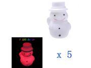 5pcs Snowman Shape Colors Changing LED Decoration Night Light Christmas Xmas Gift Toy