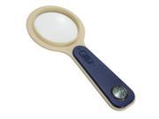 5X Magnifying Handheld Eye Glass Lens Magnification LED Light Magnifier with Compass