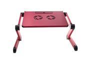 Portable 360°Adjustable Foldable Laptop Notebook Desk Table Stand Bed Tray 2Fan