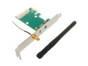 New Mini PCI Express to PCI Express Adapter Card with 2dBi Antenna pc laptop