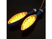 2X LED Short Stalk Motorcycle Turn Signals Indicators Bulbs Amber Lights Blue