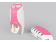 Automatic Toothpaste Dispenser Squeezer With PinkToothbrush Holder