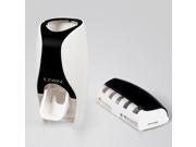 Black and White Automatic Toothpaste Dispenser Squeezer With Toothbrush Holder