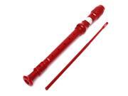 Soprano Descant Recorder 8 hole Music Instrument With Cleaning Rod Students School Red
