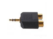 1X 3.5mm Gold Plated Stereo Audio Male Plug to 2 RCA Female Jack Y Splitter Adapter