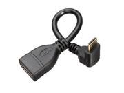 15cm 90 Degree Mini HDMI Male to HDMI Female Cable Cord Adapter Converter Support 3D