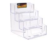 4 Pocket Clear Cosmetic Office Pen Counter Acrylic Business Card Holder Stand Display