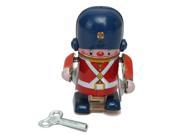Vintage Wind Up Cybmal Robot Soldier Clockwork Tin Toy w Key Collectible Gift