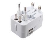 All in One US EU AU UK To Universal World Travel AC Power Plug Adapter Socket Convertor with Surge Protector Samsung HTC Sony Motorola iPhone iPad MP3 iPod PS3