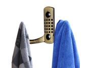 Retro Zinc Alloy Double Prong Hooks Door Wall Towel Clothes Hat Hanger Bathroom
