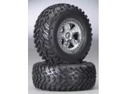Traxxas TRA5973 Sct Tires and Satin Chrome Wheels Assembled
