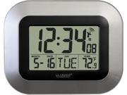 LA CROSSE TECHNOLOGY La Crosse Technology WT 8005U S Atomic Digital Wall Clock with Indoor Temperature Silver