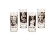 UPC 733966080242 product image for Vandor 70002 Marilyn Monroe 4 pc 10 oz Glass Set, Black and White 70002 | upcitemdb.com