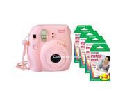 Fuji Fujifilm instax mini 8 Instant Pink Camera + 80 Prints Instax Mini Film