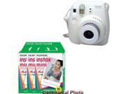 Fuji Fujifilm Instax Mini 8 White Instant Camera + 30 Prints