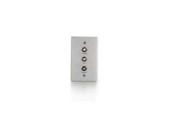 C2G Single Gang Composite Video Stereo Audio Wall Plate Brushed Aluminum