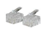 RJ11 6x4 Modular Plug for Round Solid Cable 25pk
