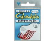 Gamakatsu 2311 Octopus Fishing Fish Hooks Red Size 1 0 6 PK Fishing Hook