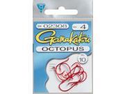 Gamakatsu 2308 Octopus Fishing Fish Hooks Red Size 4 10 PK Fishing Hook