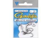 Gamakatsu 202409 Walleye Wide Gap Black Fishing Fish Hooks Size 2 8 Pack