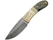 Damascus DM1084 Damascus Hunter Horn Fixed Knife 3.5" FT 