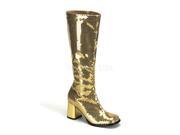 GOGO Dancer Costume Gold Sequin Cabaret Women Knee High Boots