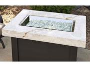 Outdoor Greatroom PROV 1224 WO K Providence Crystal Fire Pit Table with White Onyx Marbelized Top and Black Metal Base