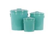 3 Pc Classic Garbage Storage Can Set in Blue