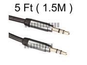 1.5m 5Ft Premium Quality 3.5mm AUX Male to Male Cable Audio Cable 24K Gold Plated Plug 99.99% High Purity 4N Oxygen Free Copper Conductor for Car HiFi Speaker C