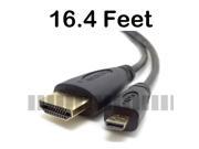 5M 16.4Ft Micro HDMI Male to HDMI Male Type D to Type A Adapter Connector Converter Cable for Android Tablet Smart Cell Phone Motorola XT800 HTC EVO 4G DC Camco