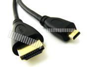 3M 10Ft Micro HDMI Male to HDMI Male Type D to Type A Adapter Connector Converter Cable for Android Tablet Smart Cell Phone Motorola XT800 HTC EVO 4G DC Camcord