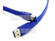 1.5M 5Ft Long Cable USB 3.0 Male to Male Flat Cable AM AM USB A Male to USB A Male Downward Compatible USB 2.0 1.1 Noodle Cable Computer PC OEM