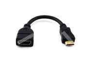 5inch 12cm Mini HDMI Type C Male to Standard HDMI Type A Female Short Adapter Cable Connector Converter HDMI 1.4 Gold Plated for DC Camcorder Tablet Smart Phone