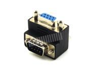 Right Angle 90 Degree RS232 Connector D Sub 9 Pin Male to Female with Screw Threaded Adapter Extender for PC
