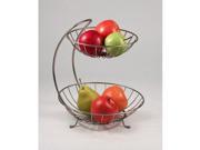 Yumi 2 Tier Fruit Basket Color Satin Nickel
