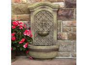 Rosette Leaf Outdoor Wall Fountain Florentine Stone