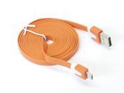 6FT Orange Micro USB to USB 2.0 Charging Charger Sync Data Cable Cord for Samsung Galaxy Kindle Fire Nexus LG HTC Smartphone Tablet