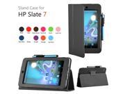 For HP Slate 7 2800 (Not 1800) Tablet Flip PU Leather Stand Case Cover + Free Stylus Black