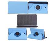 360 Rotating Stand Leather Case Cover for Dell Venue 7 Android Tablet Light Blue
