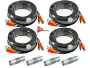 ACELEVEL 4 PACK PREMIUM 100Ft.THICK BNC EXTENSION CABLES DEFENDER SYSTEMS BLACK