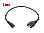 2 pcs USB A Female to Micro B Male Converter OTG Adaptor Cables for Google Nexus 7